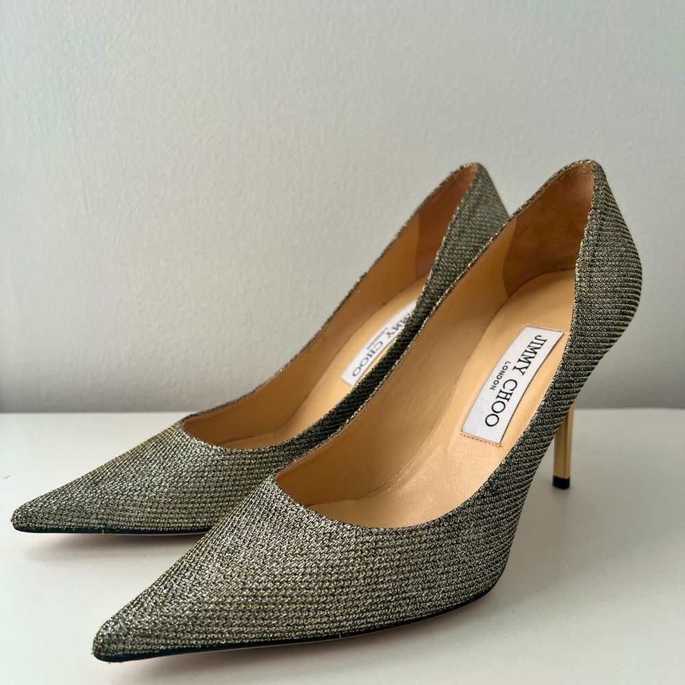 Jimmy Choo Agnes Glitter Pointy Toe 85mm 37.5